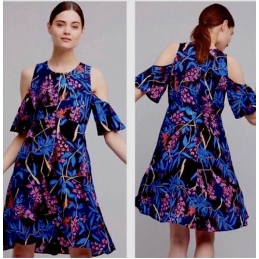 Anthropologie Maeve Elia Dress‎ size 10 Y2K Colorful Floral Fairy Whimsical